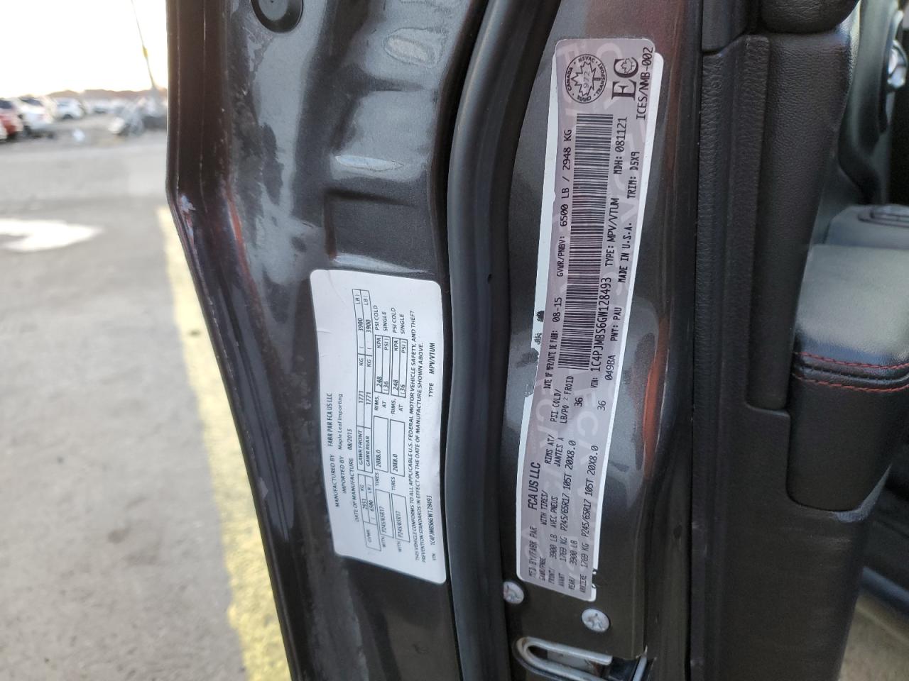 2016 Jeep Cherokee Trailhawk VIN: 1C4PJMBS6GW128493 Lot: 91179095