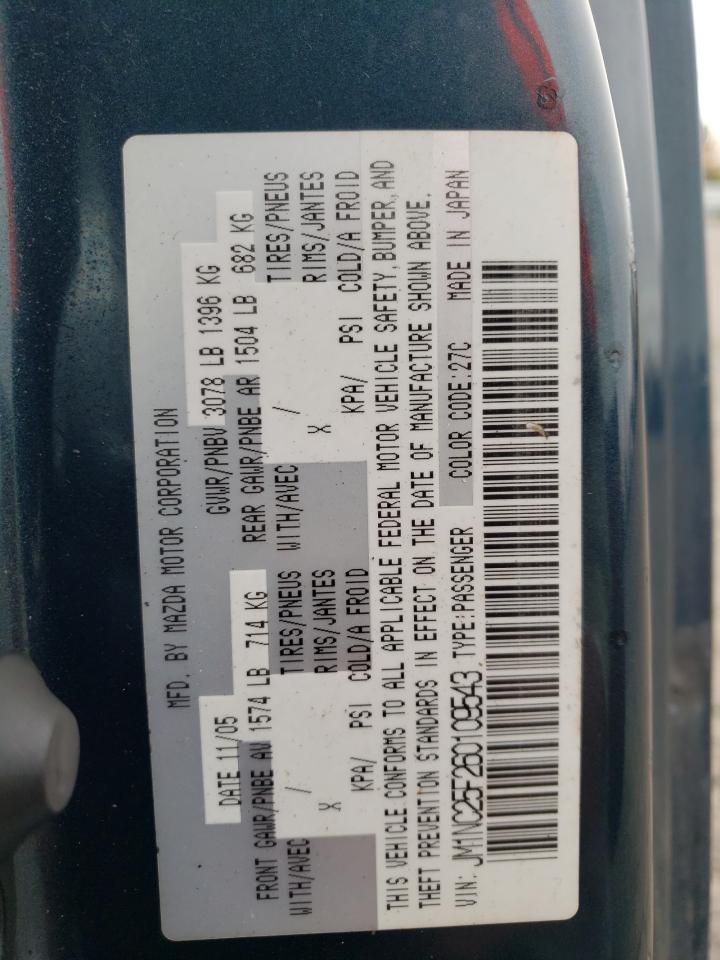 2006 Mazda Mx-5 Miata VIN: JM1NC25F260109543 Lot: 93478335