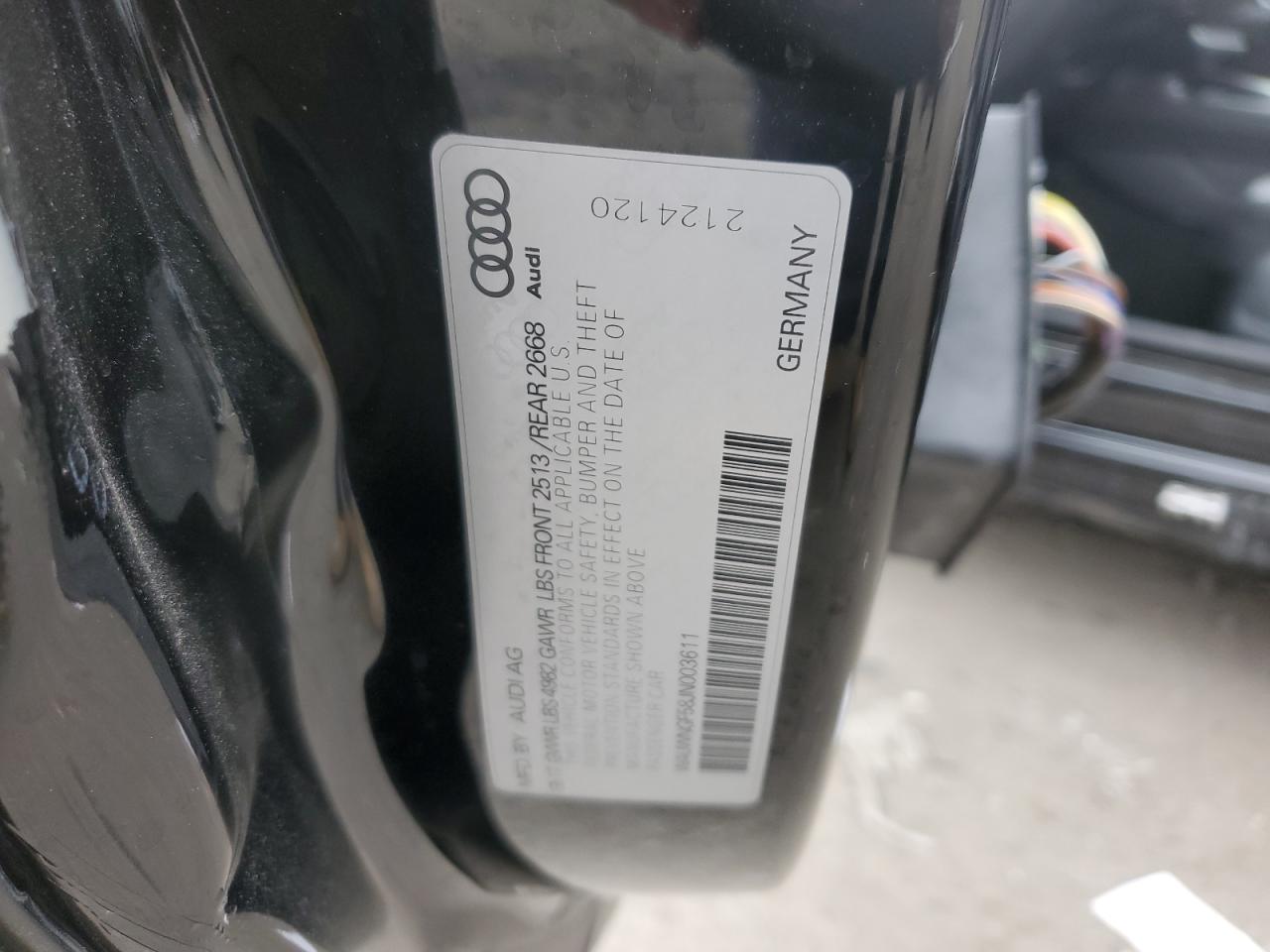 2018 Audi A5 Premium VIN: WAUWNGF58JN003611 Lot: 93050555