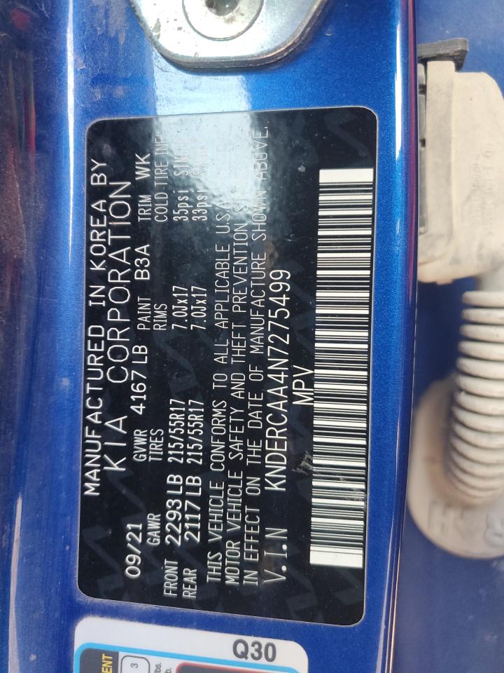 2022 Kia Seltos Ex VIN: KNDERCAA4N7275499 Lot: 92223935