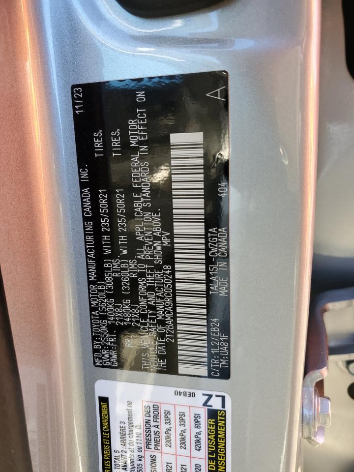 2024 Lexus Rx 350 Base VIN: 2T2BAMCA9RC050248 Lot: 80571385