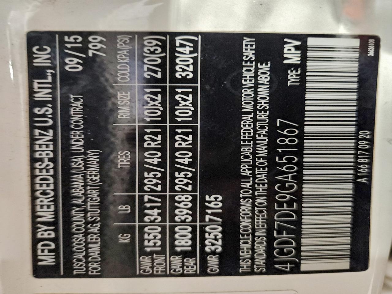 2016 Mercedes-Benz Gl 550 4Matic VIN: 4JGDF7DE9GA651867 Lot: 93460205