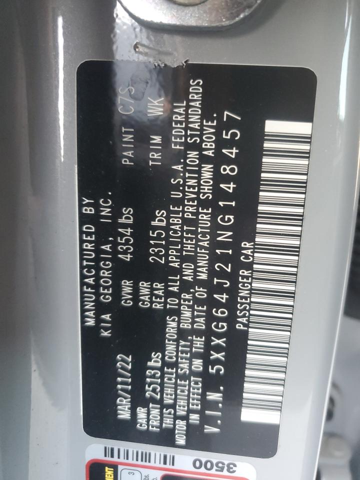 2022 Kia K5 Gt Line VIN: 5XXG64J21NG148457 Lot: 92271215