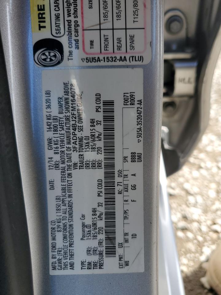 2015 Ford Fiesta Se VIN: 3FADP4BJ2FM164078 Lot: 92469505