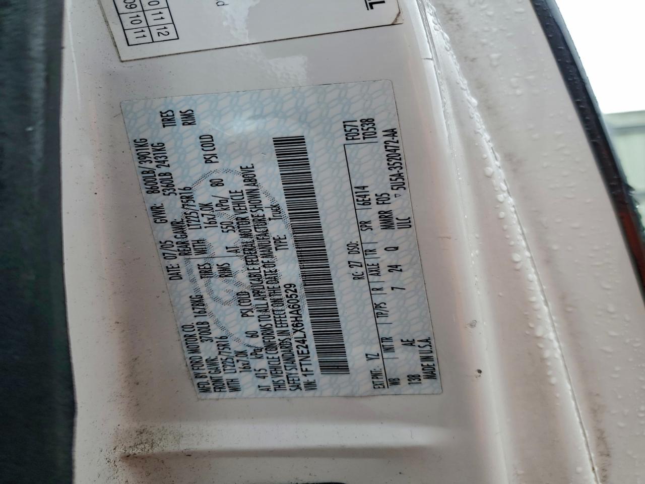 2006 Ford Econoline E250 Van VIN: 1FTNE24LX6HA60529 Lot: 94525725