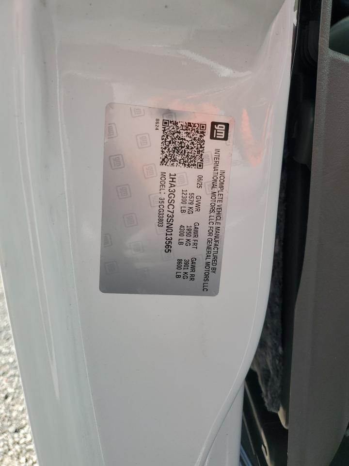 2025 Chevrolet Express G3500 VIN: 1HA3GSC73SN013565 Lot: 92230985