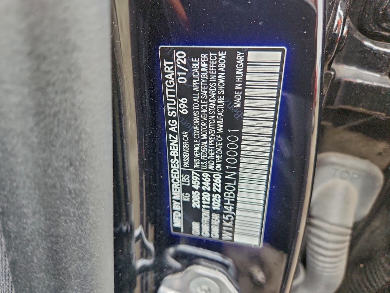 2020 Mercedes-Benz Cla 250 4Matic VIN: W1K5J4HB0LN100001 Lot: 93265275