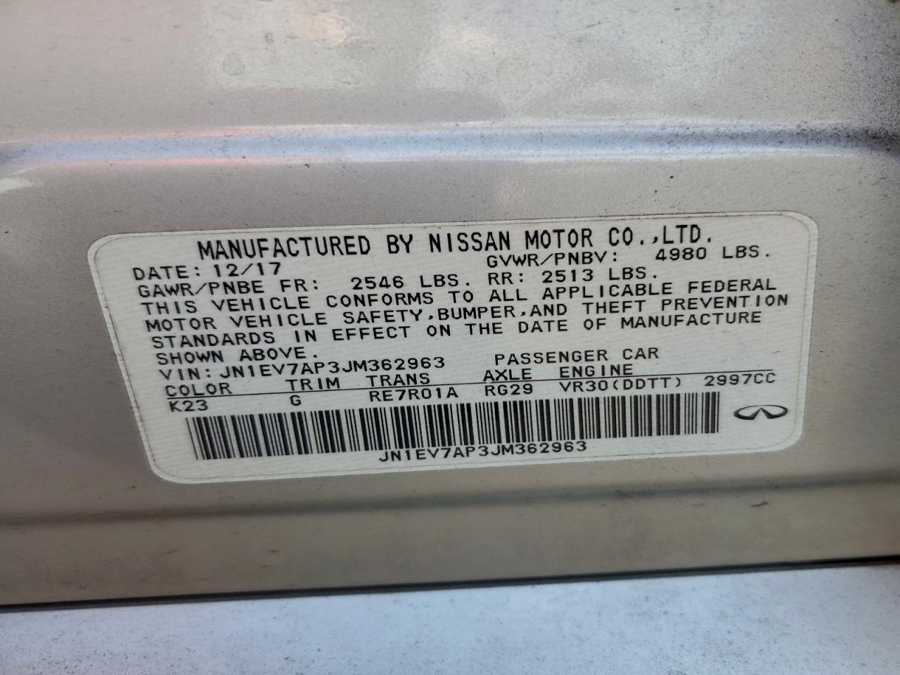 2018 Infiniti Q50 Luxe VIN: JN1EV7AP3JM362963 Lot: 93944365