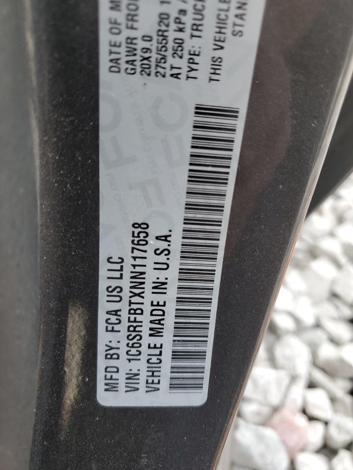 2022 Ram 1500 Big Horn/Lone Star VIN: 1C6SRFBTXNN117658 Lot: 91432025