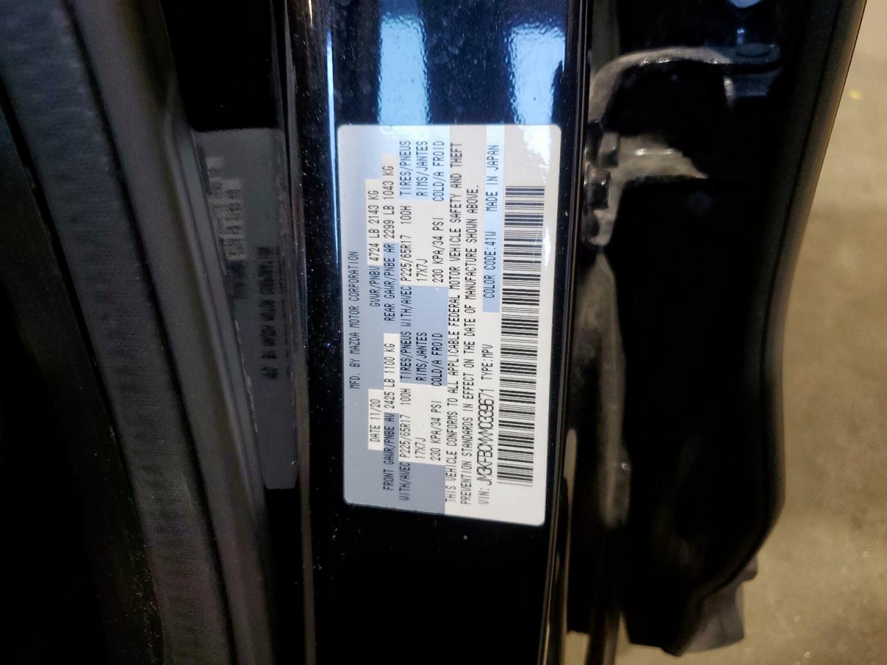 2021 Mazda Cx-5 Touring VIN: JM3KFBCMXM0339671 Lot: 91433935