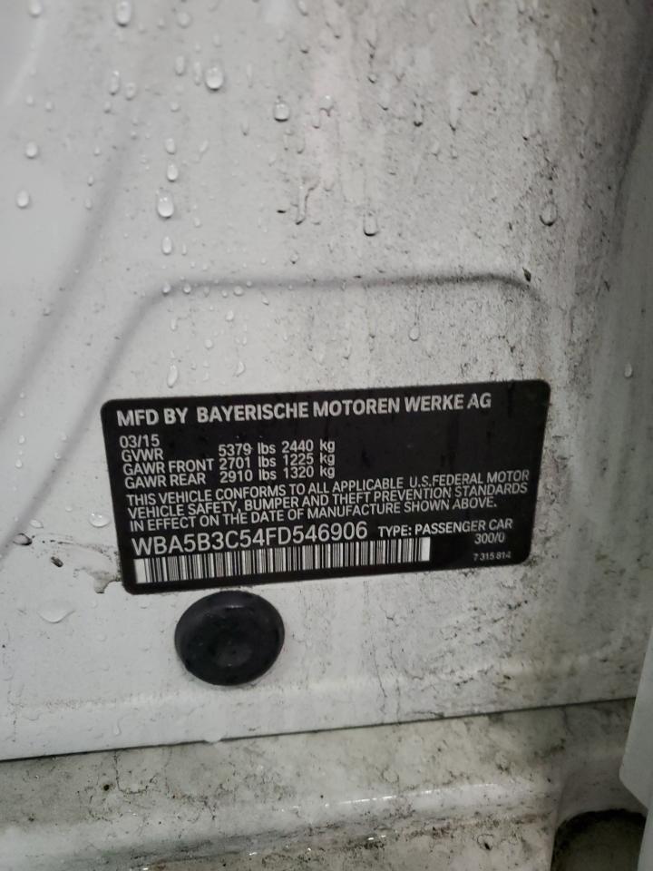 2015 BMW 535 Xi VIN: WBA5B3C54FD546906 Lot: 91620605