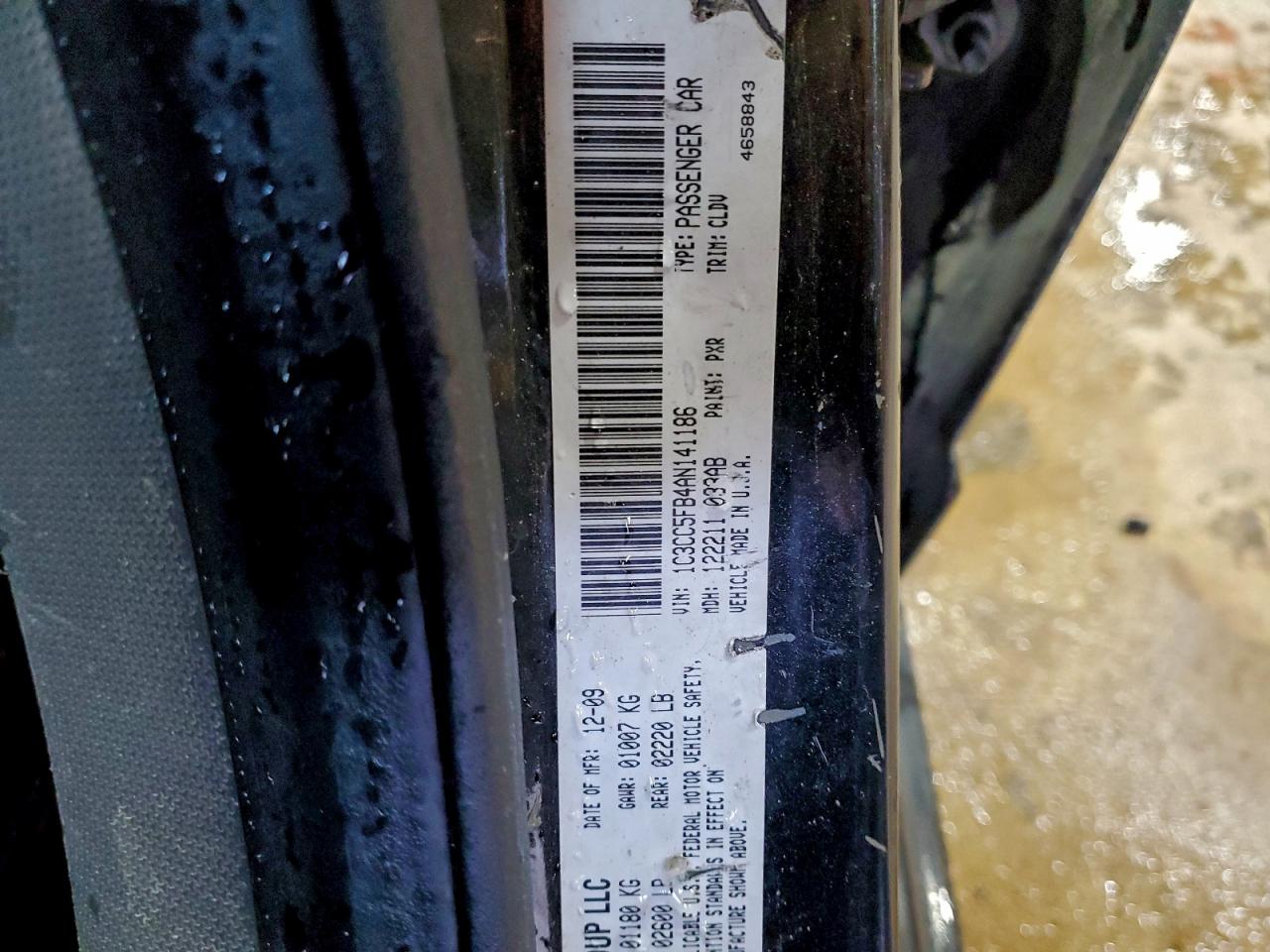 2010 Chrysler Sebring Limited VIN: 1C3CC5FB4AN141186 Lot: 94150935