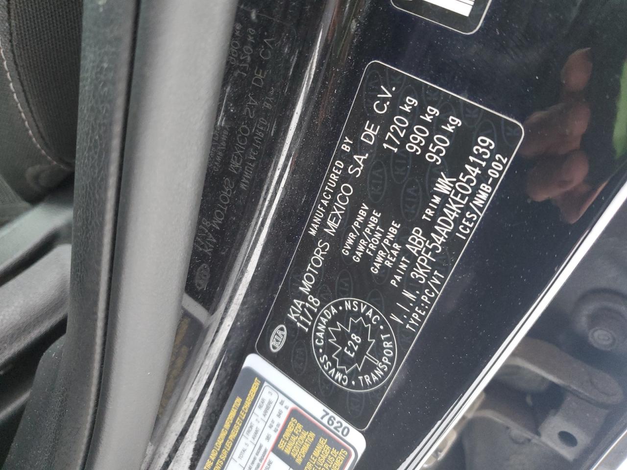 2019 Kia Forte Ex VIN: 3KPF54AD4KE054139 Lot: 92455205