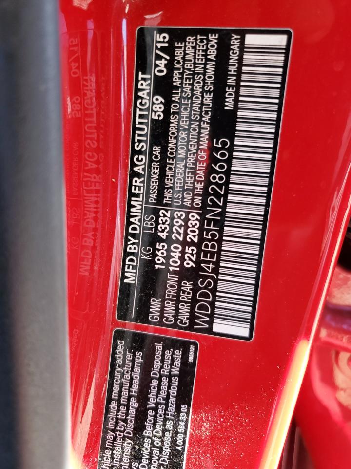 2015 Mercedes-Benz Cla 250 VIN: WDDSJ4EB5FN228665 Lot: 91809285