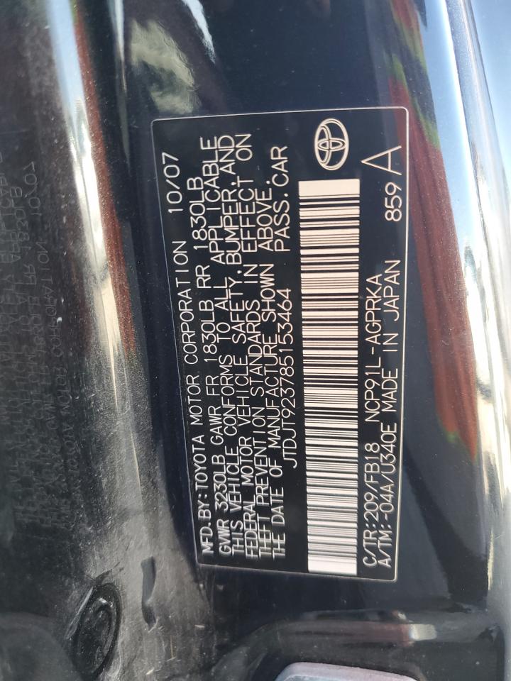 2008 Toyota Yaris VIN: JTDJT923785153464 Lot: 93217215