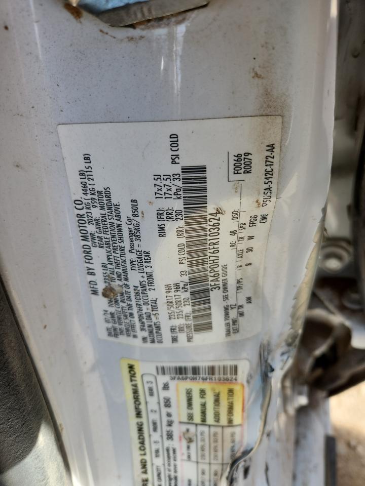 2015 Ford Fusion Se VIN: 3FA6P0H76FR103624 Lot: 92924295