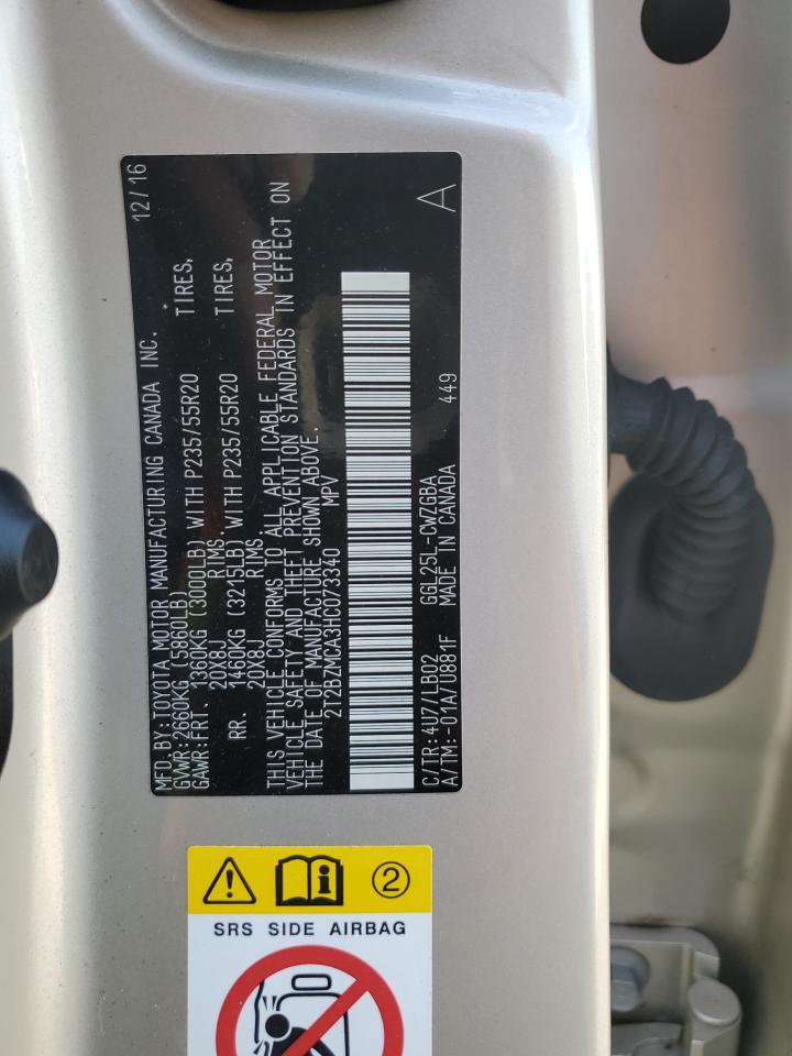 2017 Lexus Rx 350 Base VIN: 2T2BZMCA3HC073340 Lot: 91886525