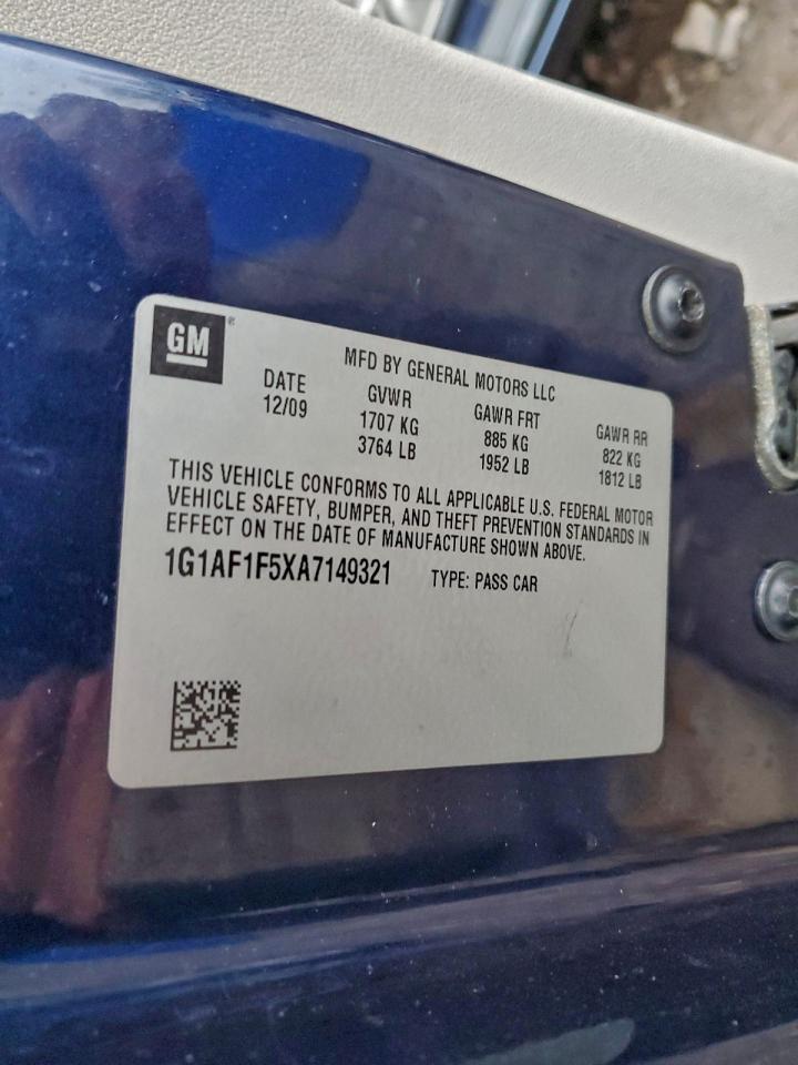 2010 Chevrolet Cobalt 2Lt VIN: 1G1AF1F5XA7149321 Lot: 93541265