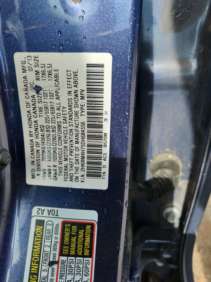 2013 Honda Cr-V Exl VIN: 2HKRM4H75DH684556 Lot: 90919925