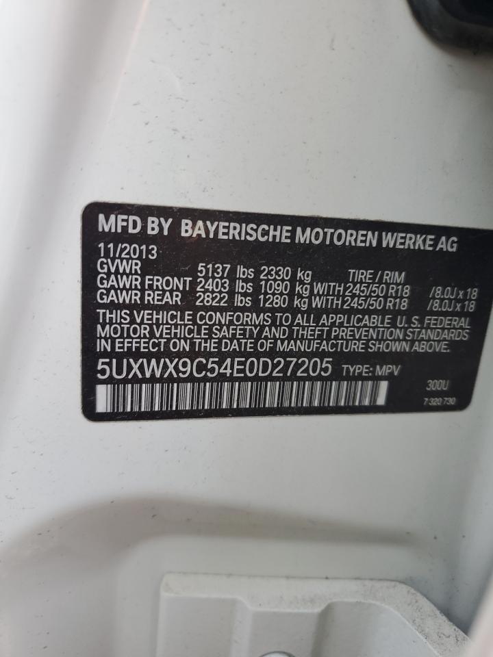 2014 BMW X3 xDrive28I VIN: 5UXWX9C54E0D27205 Lot: 93140265