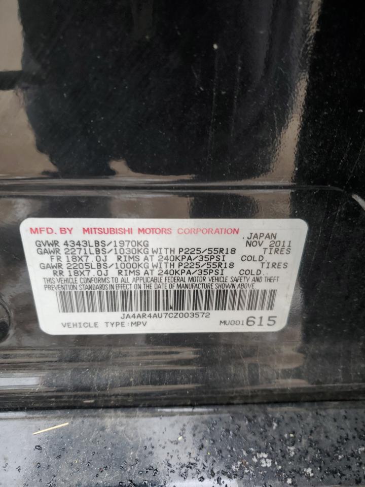 2012 Mitsubishi Outlander Sport Se VIN: JA4AR4AU7CZ003572 Lot: 91807175