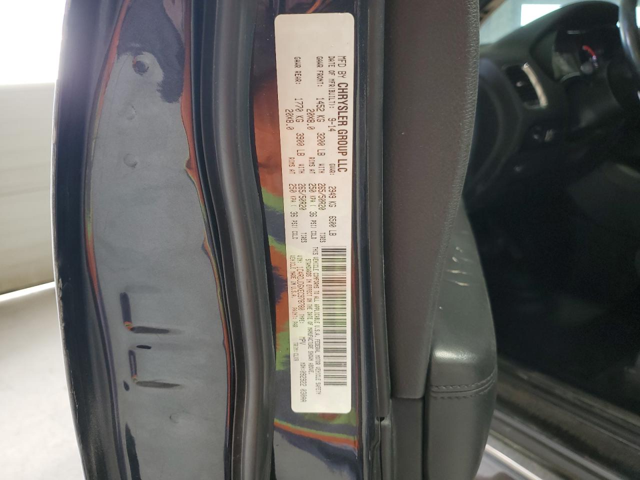 2014 Dodge Durango Limited VIN: 1C4RDJDGXEC978780 Lot: 92055045