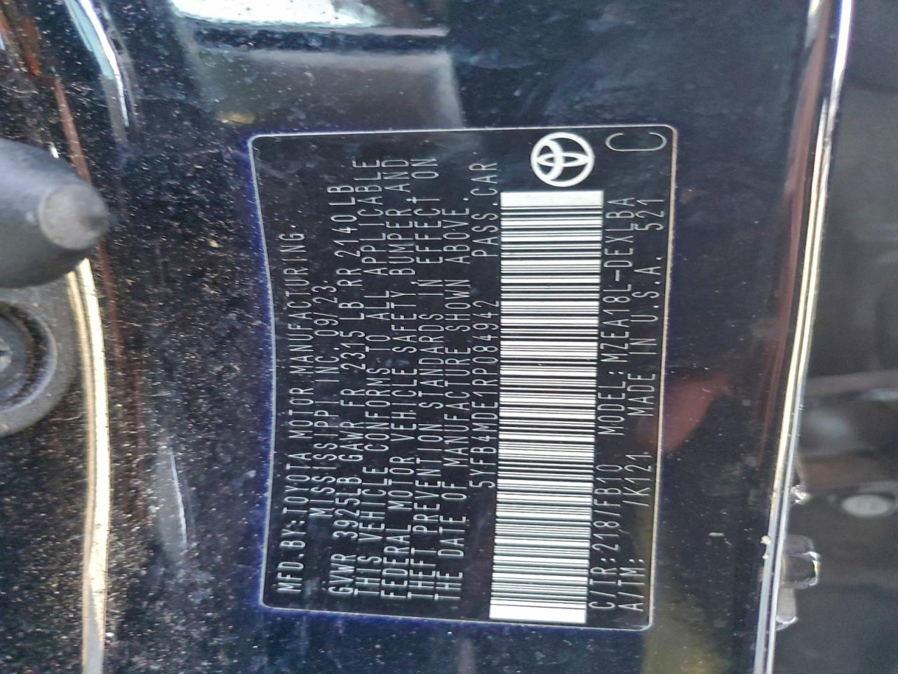 2024 Toyota Corolla Le VIN: 5YFB4MDE1RP084942 Lot: 94459685