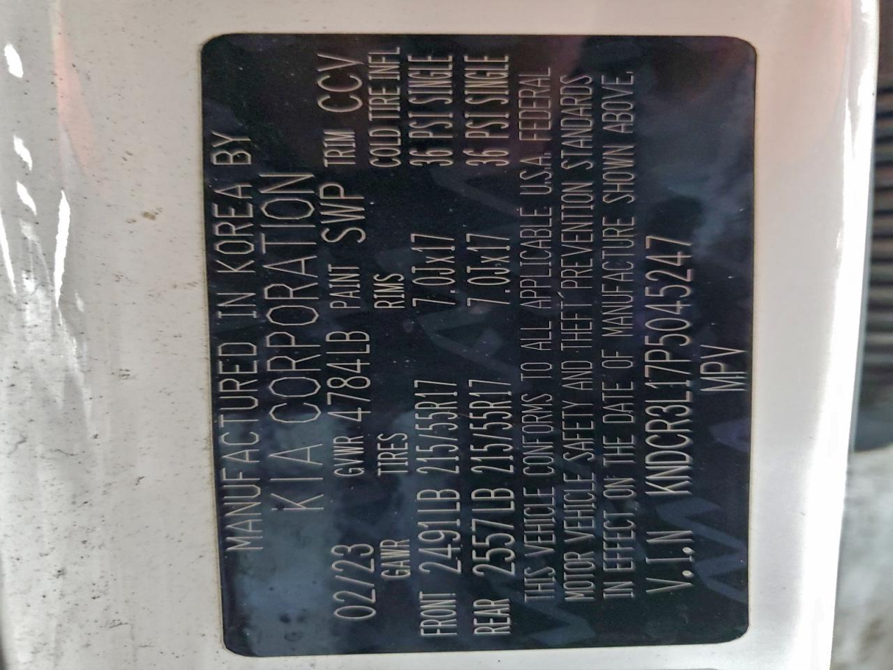 2023 Kia Niro Wind VIN: KNDCR3L17P5045247 Lot: 94279575