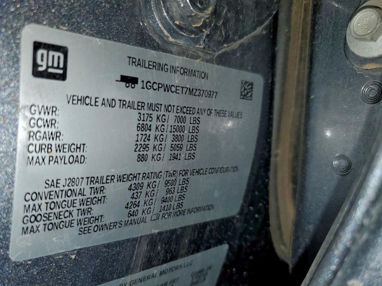 2021 Chevrolet Silverado C1500 Lt VIN: 1GCPWCET7MZ370977 Lot: 93427015