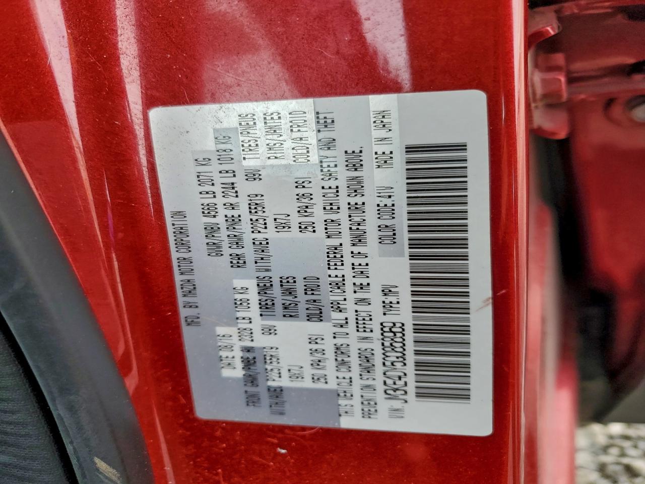 2016 Mazda Cx-5 Gt VIN: JM3KE4DY5G0858969 Lot: 93739075