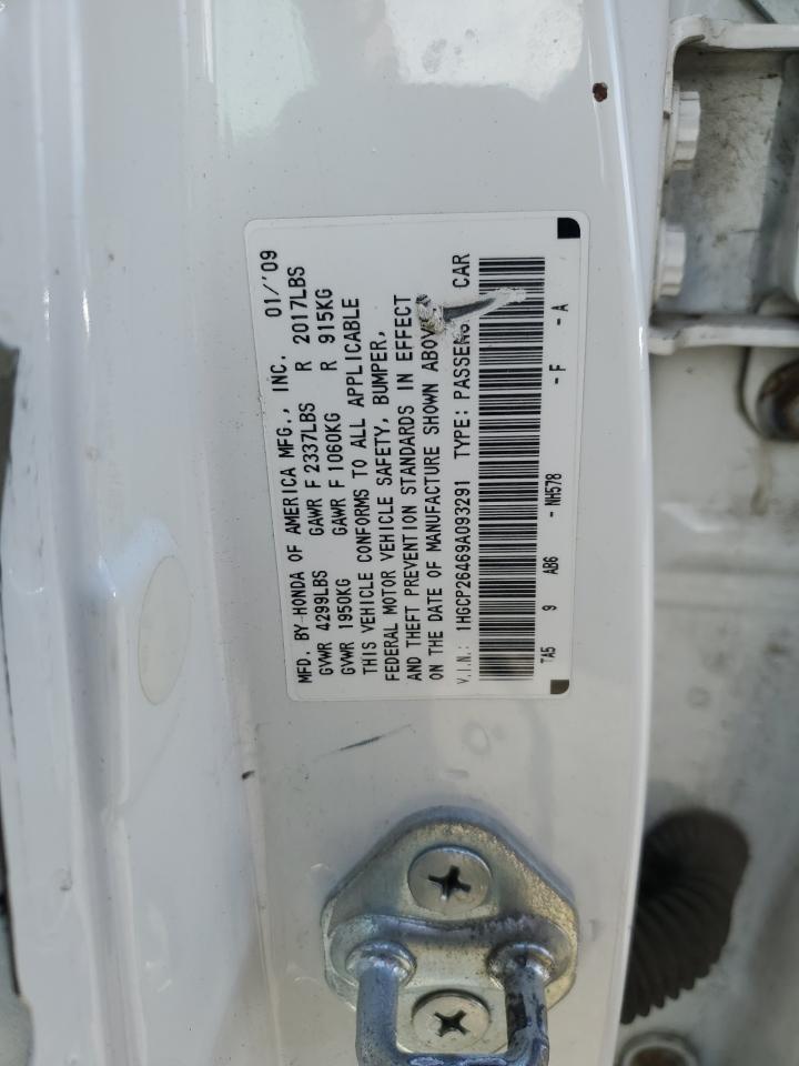 2009 Honda Accord Lxp VIN: 1HGCP26469A093291 Lot: 92100635