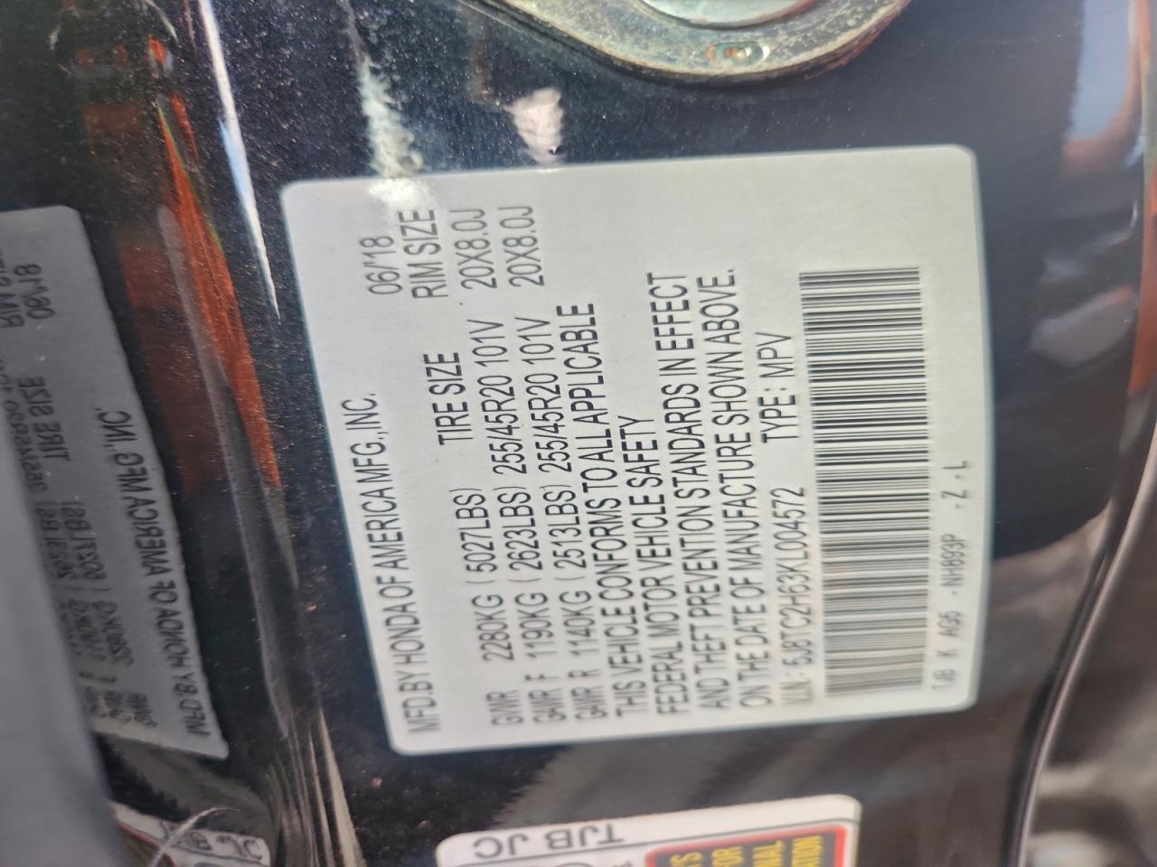 2019 Acura Rdx A-Spec VIN: 5J8TC2H63KL004572 Lot: 93275995