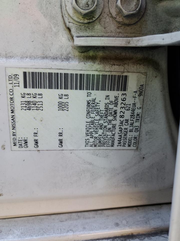 2010 Nissan Maxima S VIN: 1N4AA5AP3AC823263 Lot: 91363325