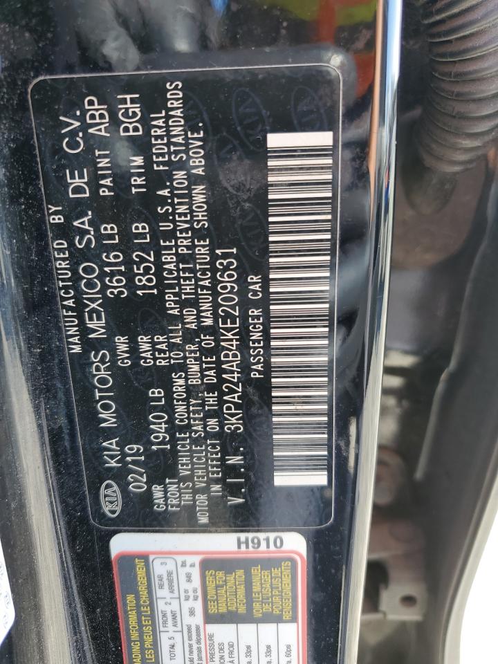 2019 Kia Rio S VIN: 3KPA24AB4KE209631 Lot: 91674435