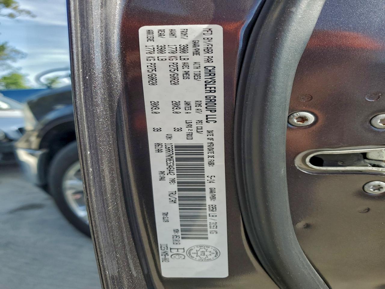 2014 Ram 1500 Laramie VIN: 1C6RR7NM0ES346442 Lot: 93065085