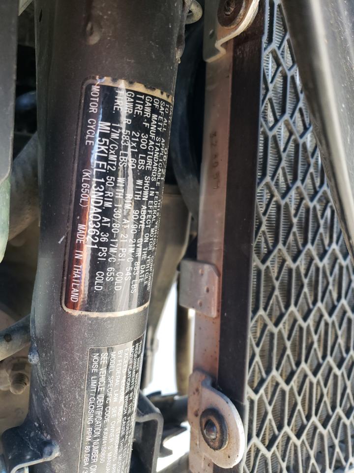 2022 Kawasaki Kl650 L VIN: ML5KLEL13NDA03621 Lot: 91848005