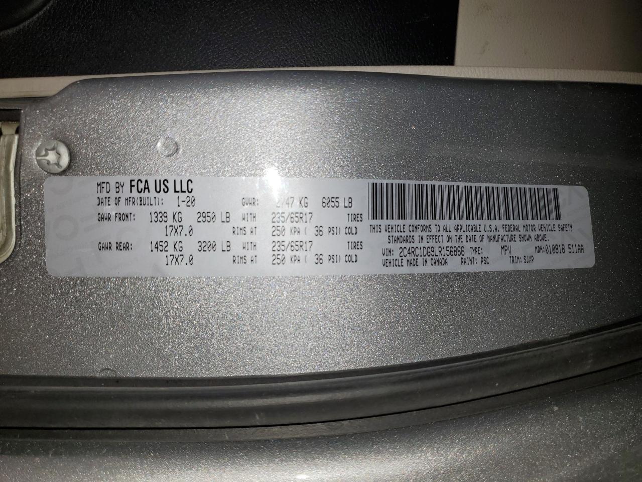 2020 Chrysler Voyager Lxi VIN: 2C4RC1DG9LR156866 Lot: 93266995