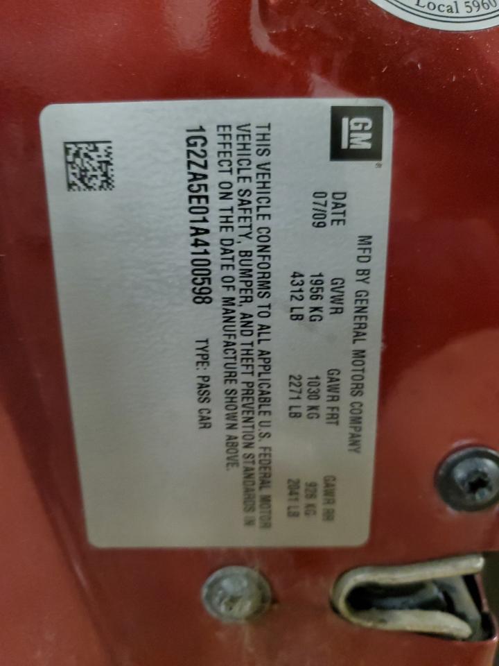 2010 Pontiac G6 VIN: 1G2ZA5E01A4100598 Lot: 92167065