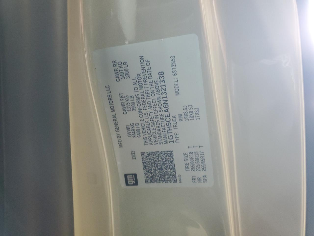 2022 GMC Canyon Elevation VIN: 1GTH5CEA6N1321338 Lot: 92167225