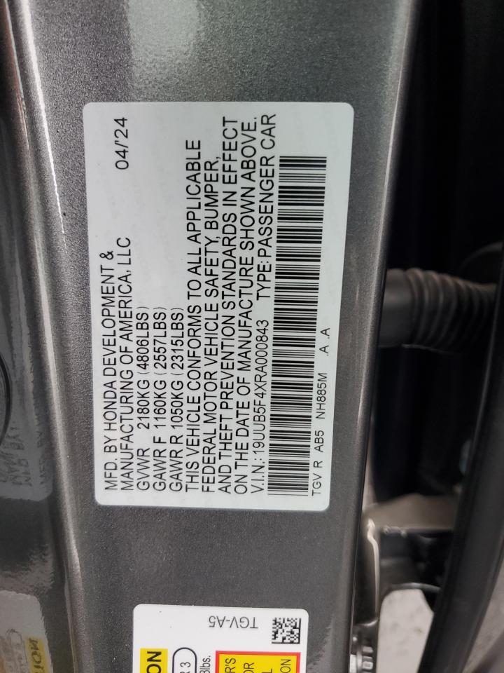 2024 Acura Tlx Technology VIN: 19UUB5F4XRA000843 Lot: 93187875
