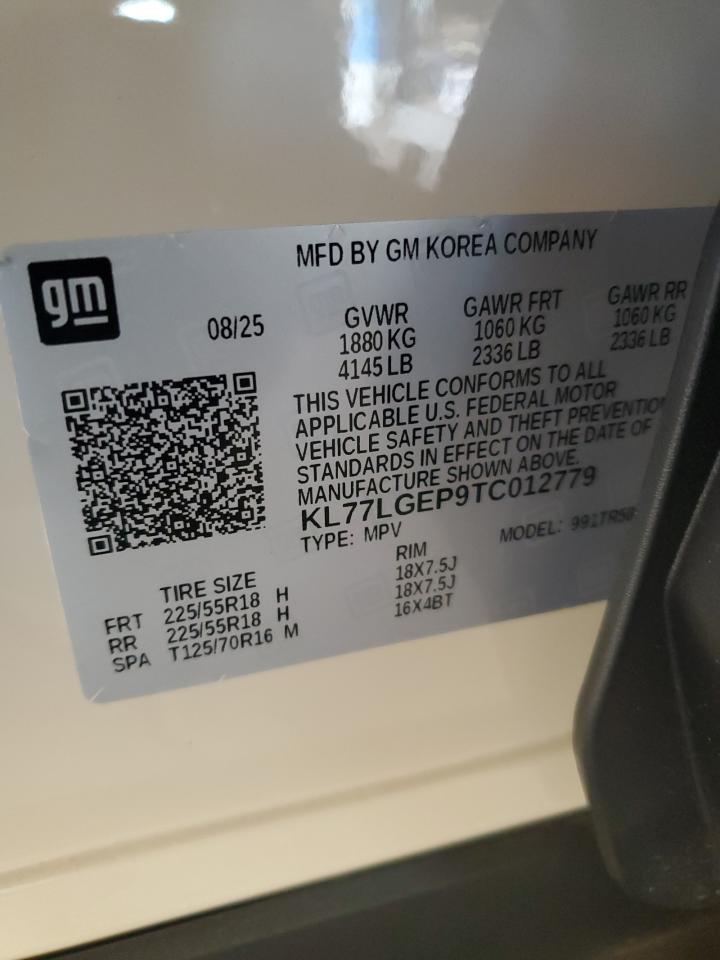 2026 Chevrolet Trax 1Rs VIN: KL77LGEP9TC012779 Lot: 92131935