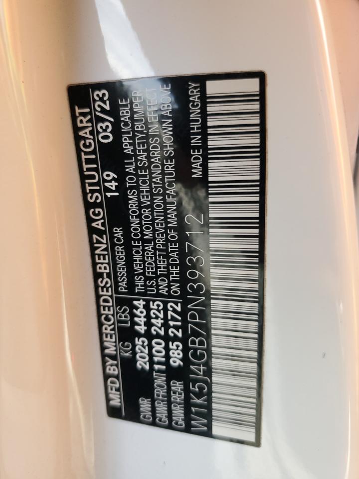 2023 Mercedes-Benz Cla 250 VIN: W1K5J4GB7PN393712 Lot: 92946445