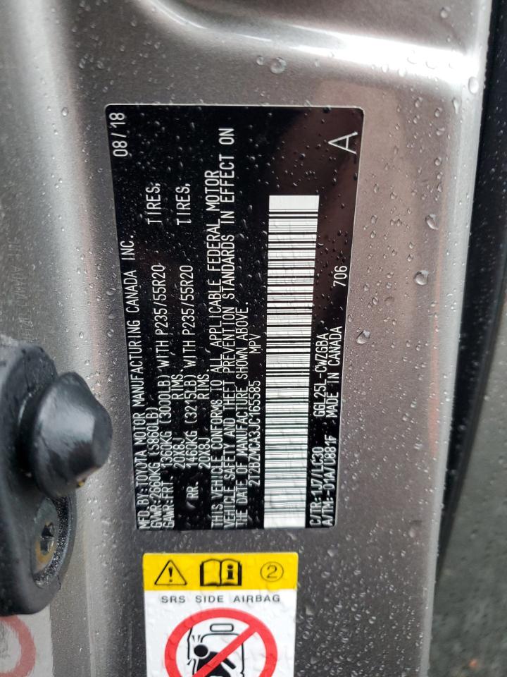 2018 Lexus Rx 350 Base VIN: 2T2BZMCA3JC165585 Lot: 92430745