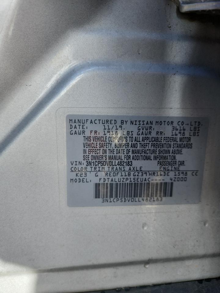 2020 Nissan Kicks Sr VIN: 3N1CP5DV0LL482183 Lot: 93715375