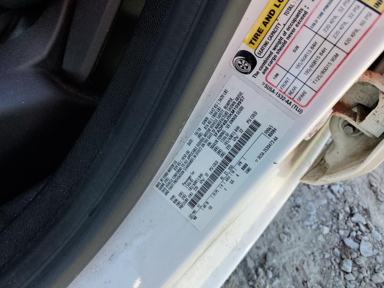 2019 Ford Fiesta Se VIN: 3FADP4BJ5KM109957 Lot: 91062285