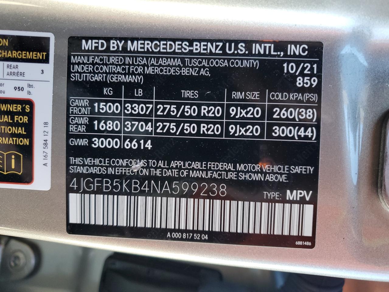 2022 Mercedes-Benz Gle 450 4Matic VIN: 4JGFB5KB4NA599238 Lot: 90534985