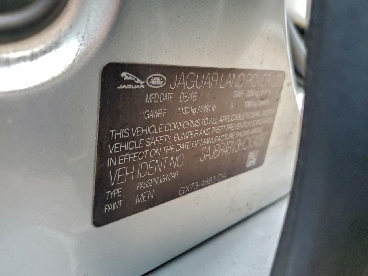 2017 Jaguar Xf VIN: SAJBR4BV3HCY34287 Lot: 94239505