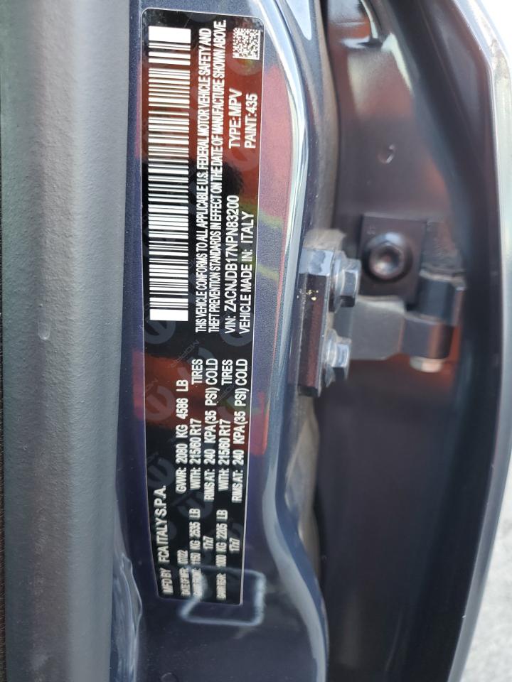 2022 Jeep Renegade Latitude VIN: ZACNJDB17NPN83200 Lot: 93201125