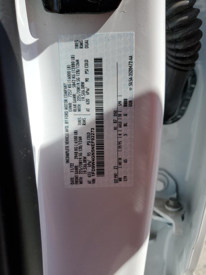 2022 Ford F450 Super Duty VIN: 1FD9W4GN5NEF92273 Lot: 92886205