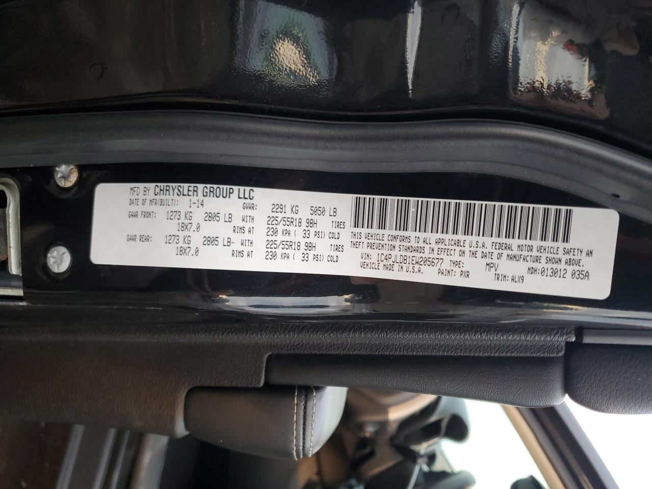 2014 Jeep Cherokee Limited VIN: 1C4PJLDB1EW205677 Lot: 93217435